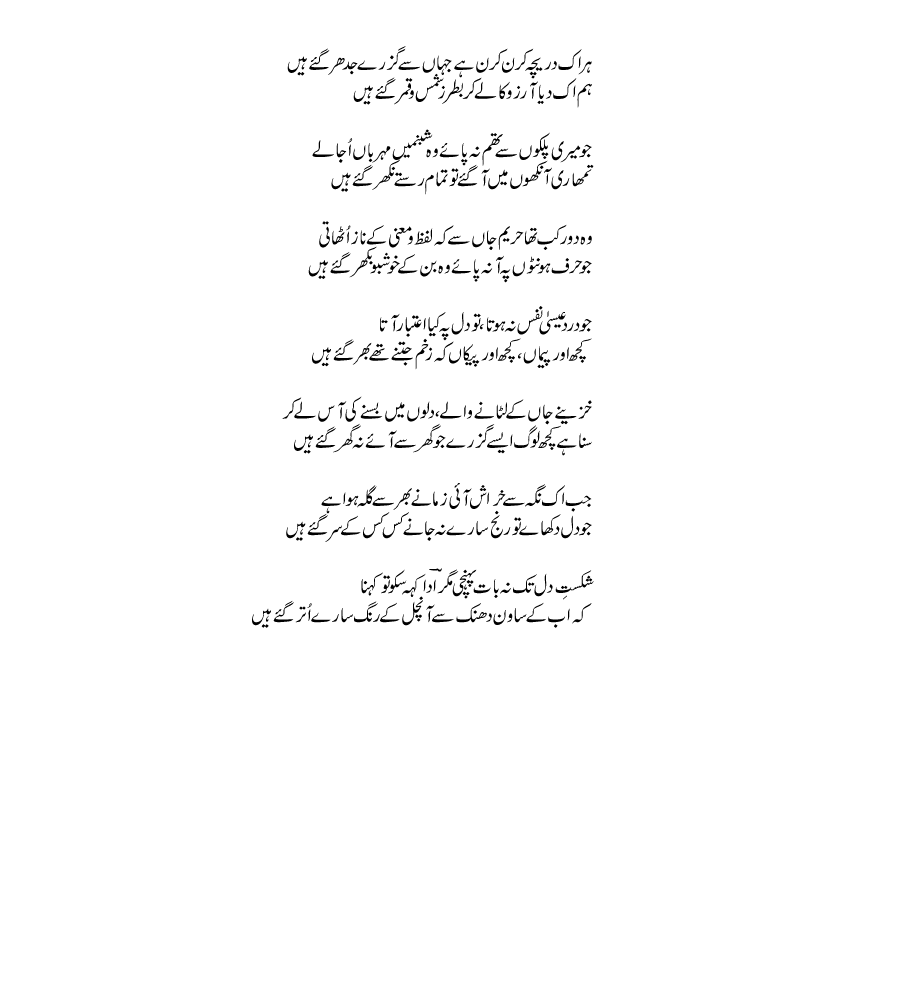 Har ek daricha kiran kiran
